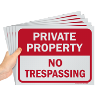 Private Property No Trespassing Sign