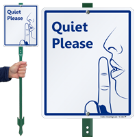 Quiet Please with Graphic Sign