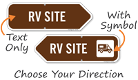 RV Site Arrow Campground Sign