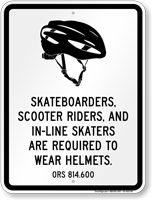 Skateboard Law Sign For Oregon