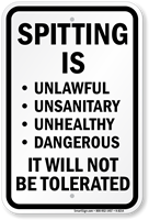 Spitting Is Unlawful Sign