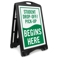 Student Drop Off Pick Up Begins Portable Sidewalk Sign