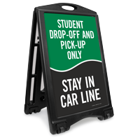 Student Drop Off Pick Up Only Portable Sidewalk Sign