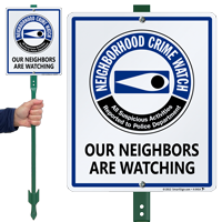 Neighborhood Crime Watch Suspicious Activities Reported Sign