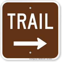 Trail Right Arrow Campground Sign