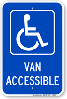 Van Accessible Handicapped Sign