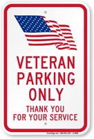 Veteran Parking Only Sign