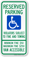 Pennsylvania Reserved Parking Van Accessible Sign