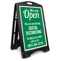 We Are Open Custom Social Distancing Sidewalk Sign