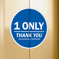  Only Thank You For Physically Distancing Elevator Label