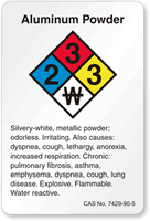 Aluminum Powder NFPA Chemical Label