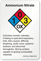 Ammonium Nitrate NFPA Chemical Label
