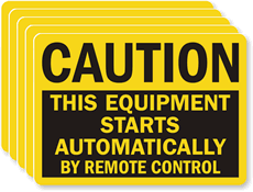 Equipment Starts By Remote Control, 5Labels/Pack