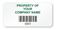Bar Code Vinyl Label 1 in. x 2 in.
