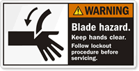 Blade Hazard Hands Clear Label