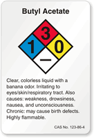 Butyl Acetate NFPA Chemical Label