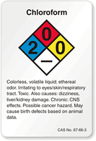 Chloroform NFPA Chemical Label