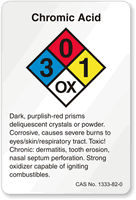 Chromic Acid NFPA Chemical Label