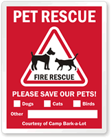 Custom Pet Alert Label