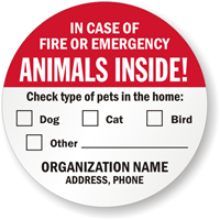 Custom In Case of Fire or Emergency Window Decal