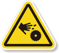 Cutting Of Fingers Or Hand/Rotating Blade ANSI Label