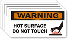 Warning Hot Surface Do Not Touch Label