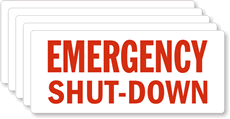 Emergency Shut Down Laminated Vinyl Labels