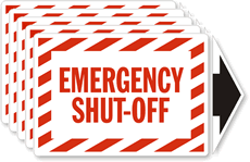 Emergency Shut Off Label