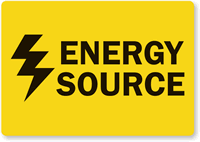 Energy Source Adhesive Sign and Label