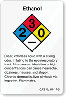 Ethanol NFPA Chemical Label