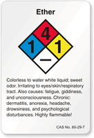 Ether NFPA Chemical Label