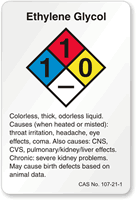 Ethylene Glycol NFPA Chemical Label