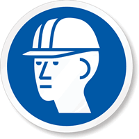 ISO M014 - Wear Hard Hat Symbol Label