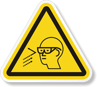 Flying Debris Wear Eye Protection ISO Symbol