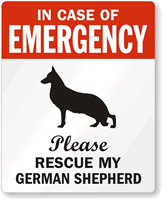 In Case Emergency Rescue My German Shepherd Label