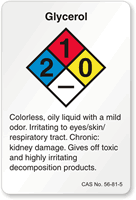 Glycerol NFPA Chemical Label