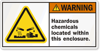 Hazardous Chemicals Located Within This Enclosure Label