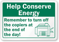 Help Conserve Energy Label