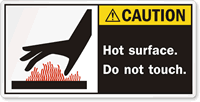 Hot Surface Do Not Touch Label