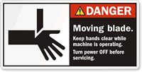 Moving Blade Keep Hands Clear Label