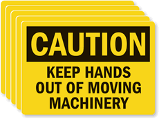 Keep Hands Out Moving Machinery Caution Label