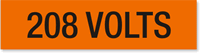 208 Volts Marker Label Large (2 1/4in. x 9in.)