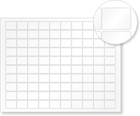 Sheet of SafeSeal Destructible Vinyl Labels   ¾ in. x 1 in. (100 Labels / Sheet)