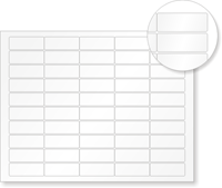 Sheet of SafeSeal Destructible Vinyl Labels   ¾ in. x 2 in. (50 Labels / Sheet)