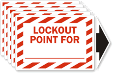 Lockout Point For [blank] Vinyl Label (with arrow)