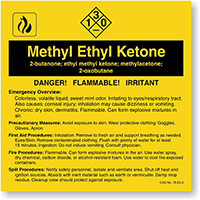 Methyl Ethyl Ketone ANSI Chemical Label