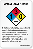 Methyl Ethyl Ketone NFPA Chemical Label