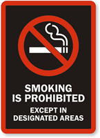 Smoking Is Prohibited Except Designated Areas Label