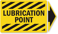 Lubrication Point Laminated Vinyl Label with Arrow