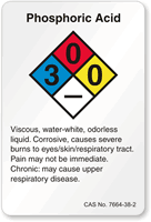 Phosphoric Acid NFPA Chemical Label